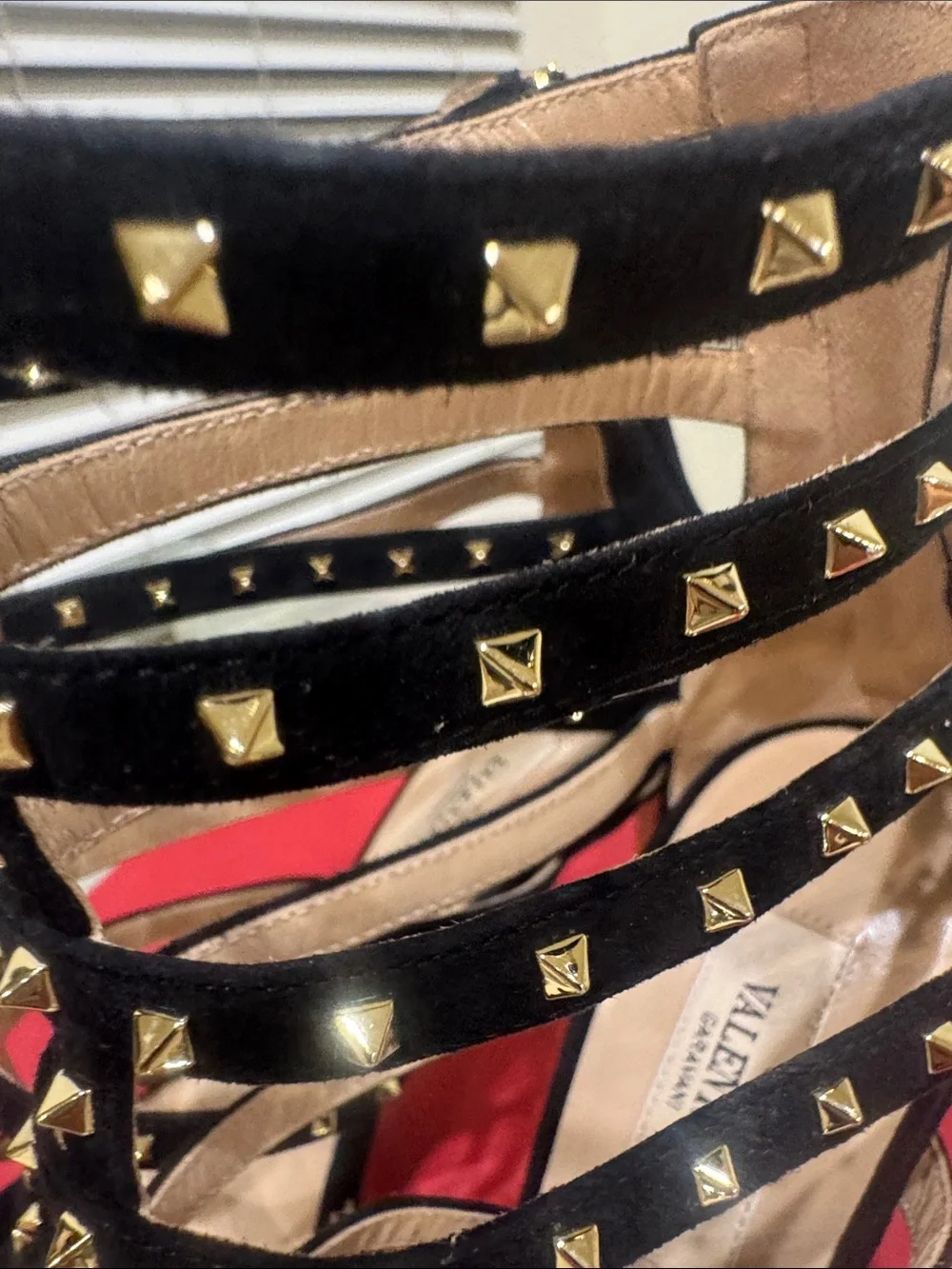 Valentino Black Studded Cage High Heels
